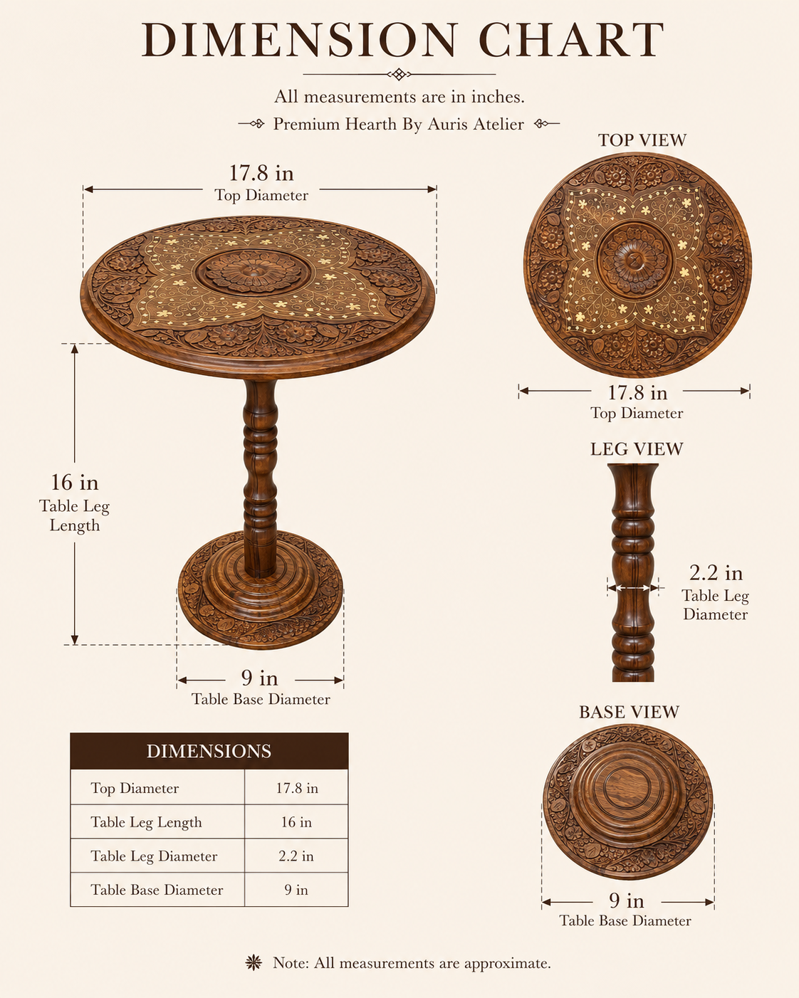 Premium Hearth By Auris Atelier | Round Coffee Table | Round End Table