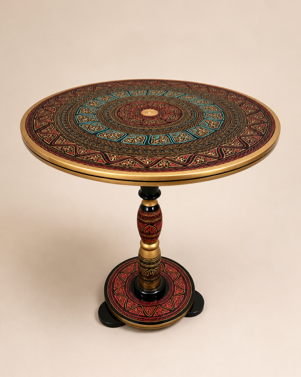 Blanqa Black Naqshi Round Coffee Table | Auris Atelier