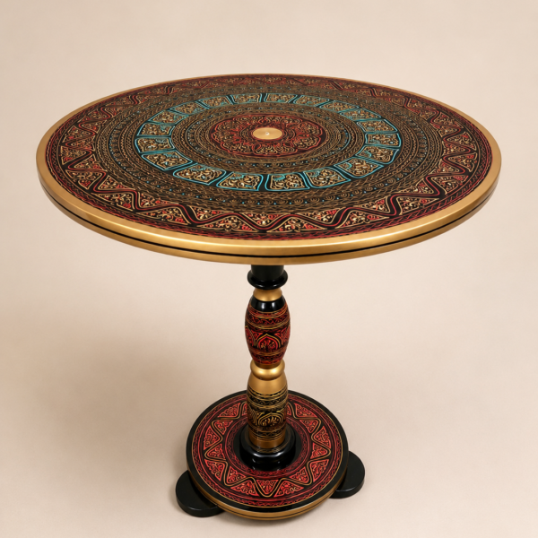 Blanqa Black Naqshi Round Coffee Table | Auris Atelier